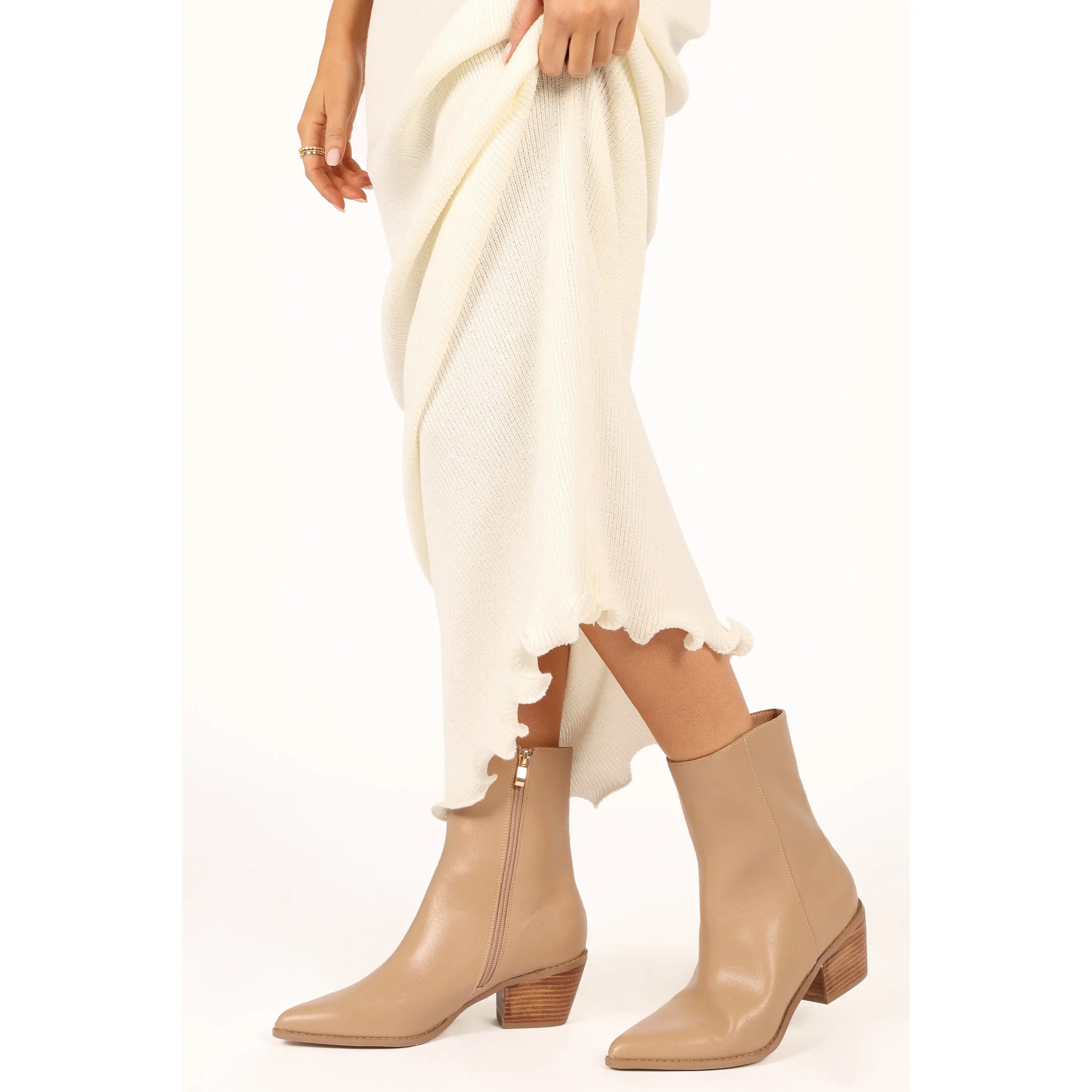 Naida Block Heel Ankle Boot - Dark Clay