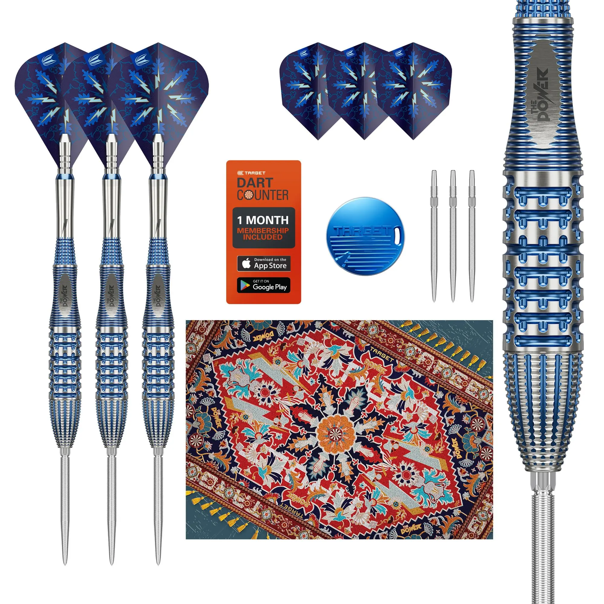 Target Darts Phil Taylor Gx2 Steel Tip Dart Set - 95% Tungsten Torpedo Barrels, Quattro Grip for Smooth Release, Swiss Points, Titanium Shafts for High-Performance Play, 22G/24G/26G, 1 Month