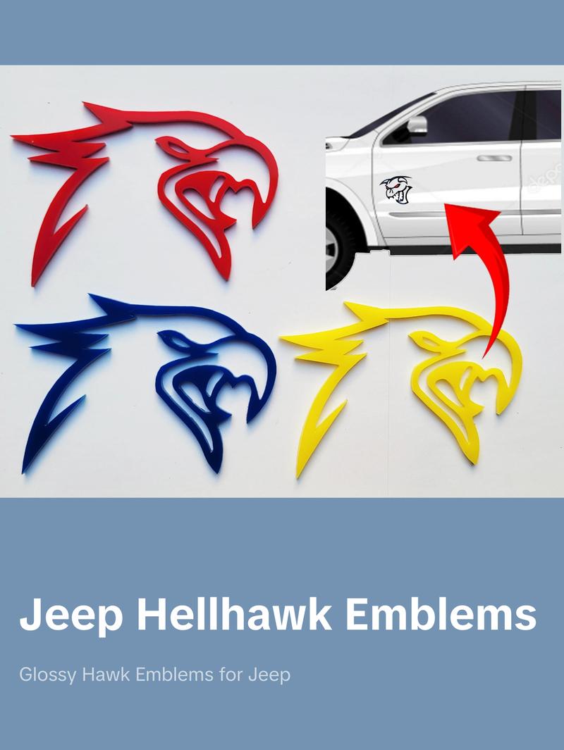 2x Hawk Bird Hellhawk Emblem Logo for Jeep Grand Cherokee Trackhawk SRT 2x Hawk Bird Hellhawk Emblem Logo for Jeep Grand Cherokee Trackhawk SRT