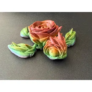 3D Printed Articulated Rose Turtle Roseurtle | Rose Turtle 3D Printed Figurine