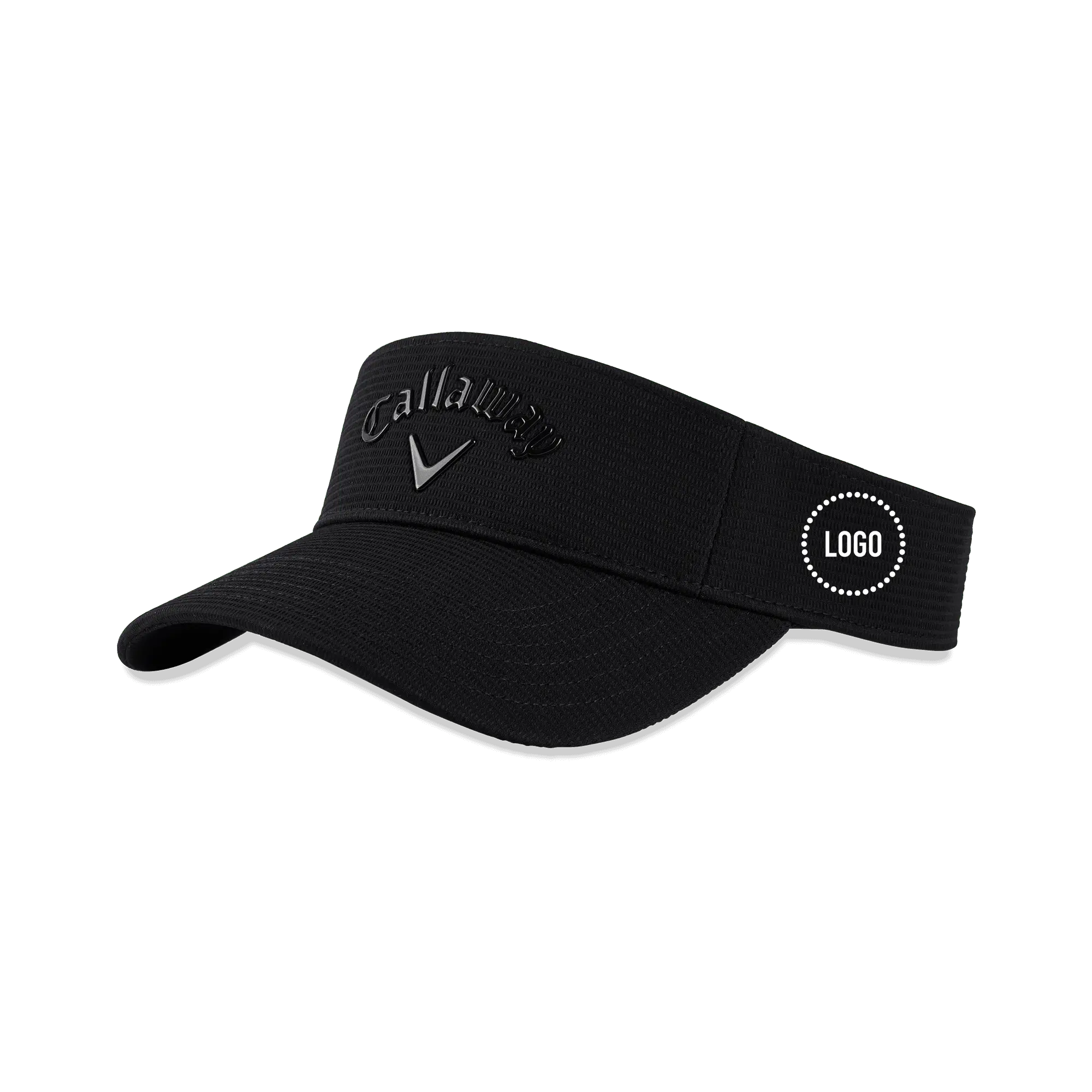 Callaway Golf Liquid Metal Logo Visor, Black, Adjustable Size - Golf Accessories