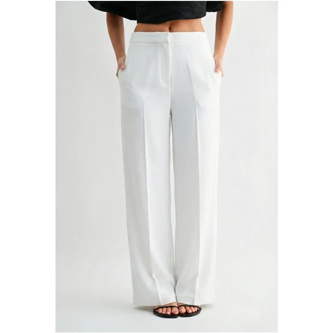 Chloe Everyday Ease Wide Leg Trousers - White