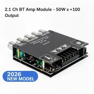 2.1 Channel Audio Receiver Power Amplifier Module, 50W x 2 + 100W BT Amplifier Board Preamp, Sound System Speaker Portable Voice Amplifier Audio Equipment