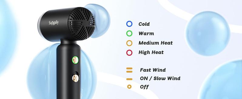 Dual Voltage Travel Hair Dryer, 1500W High-Speed Ionic Hair Dryers Gift for Women, Fast Drying, Compact & Lightweight, No Heat Damage & Low Noise for Home, Portable Hairdryer International, 110-240V