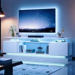 [Ships 1 Packages]  oneinmil 70 Inch White TV Stand, Modern Entertainment Center with Storage, Media Console for Living Room&Bedroom tables nursery 2-layer shelf