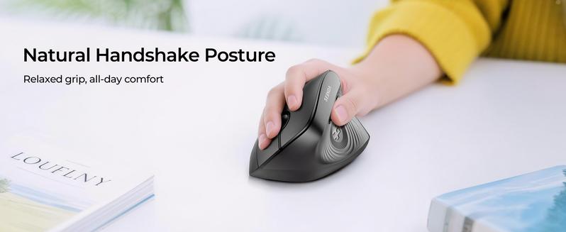 Seenda Ergonomic Mouse Wireless, MOU200 Bluetooth Vertical Mouse - 2.4G & Bluetooth Multi-Device Connectivity Wireless Mice for Windows, Mac OS Computer/PC/Laptop