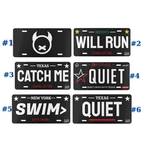Quite, Catch Me, SWIM , Will Run License Plate, Car Accessory, 12 x 6 , 100% Aluminum, Includes 4 Pre-Drilled Holes, Assembled in the USA