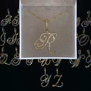 Cubic Zirconia  Letter Pendant