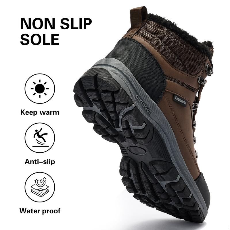 Womens Winter Snow Boots Warm Fur Lined Anti-Slip Walking Shoes Non-Slip Outdoor Trekking Shoes