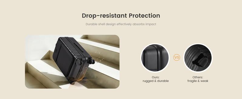 【Valentine's Day Gift】LOVEVOOK Carry On Luggage 22x14x9 Airline Approved with Detachable Pouch, 21 Inch Hardside Suitcases with Spinner Wheels, Lightweight Carry-on Luggage with TSA Lock for Women Men, 2PCS，TikTokShopJumpstartSale