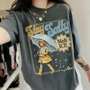 Subtle Anti Ice Stay Salty Protest T-Shirt, Keep Ice Out, Pro Immigration, Anti Trump Shirt, Melt Ice Shirt