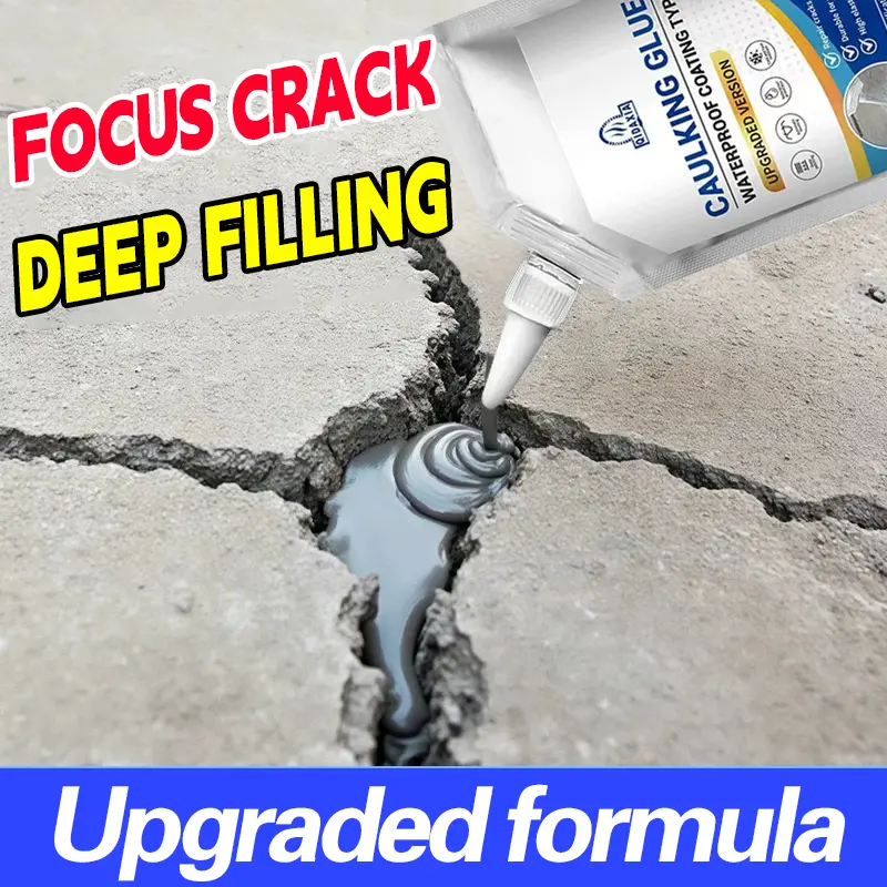Concrete Crack Waterproof Repair Sealant - 500g Weather-Resistant Caulking Glue for Basement, Parking Lot, Sidewalk, Construction Site Joints, Concrete Crack Filler Tool
