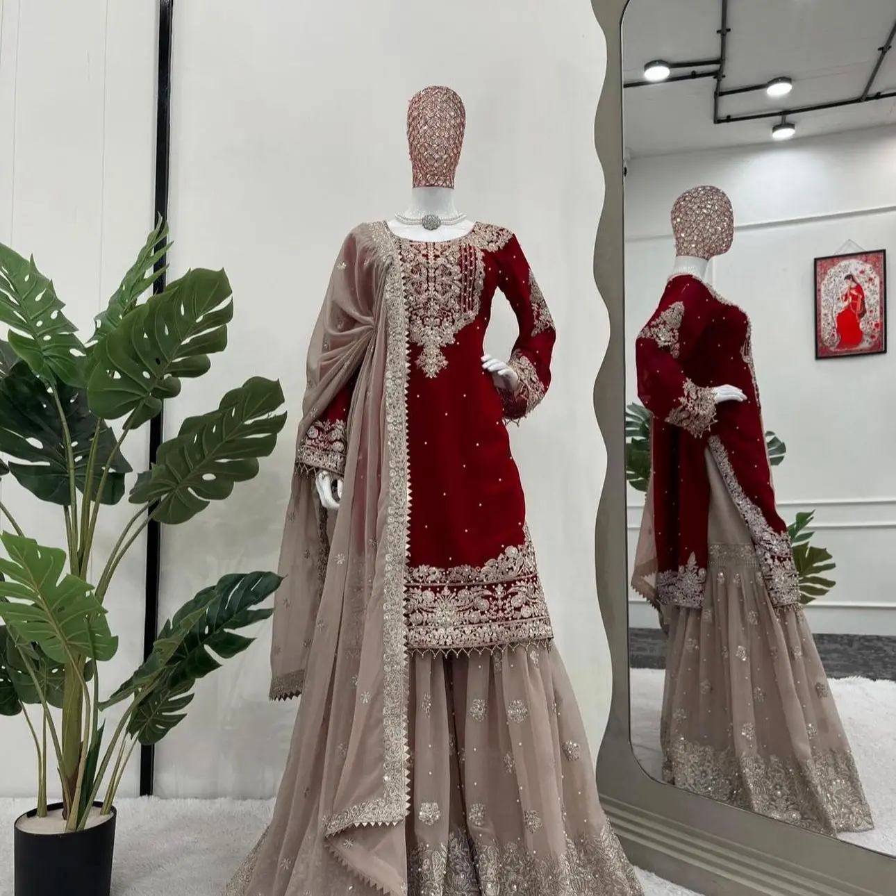Women's Traditional Indian Gharara Outfit - Casual, Unused, Undamaged Womenswear Attire with Cultural Flare