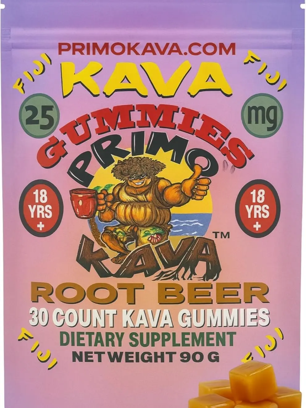 Kava Kava Gummies 375mg – Strong Noble Kava with 375mg Kavalactones per Package for Calm & Relaxation – Fast-Acting Fiji Kava Root Extract – Certified 3rd Party Testing - Root Beer Flavor