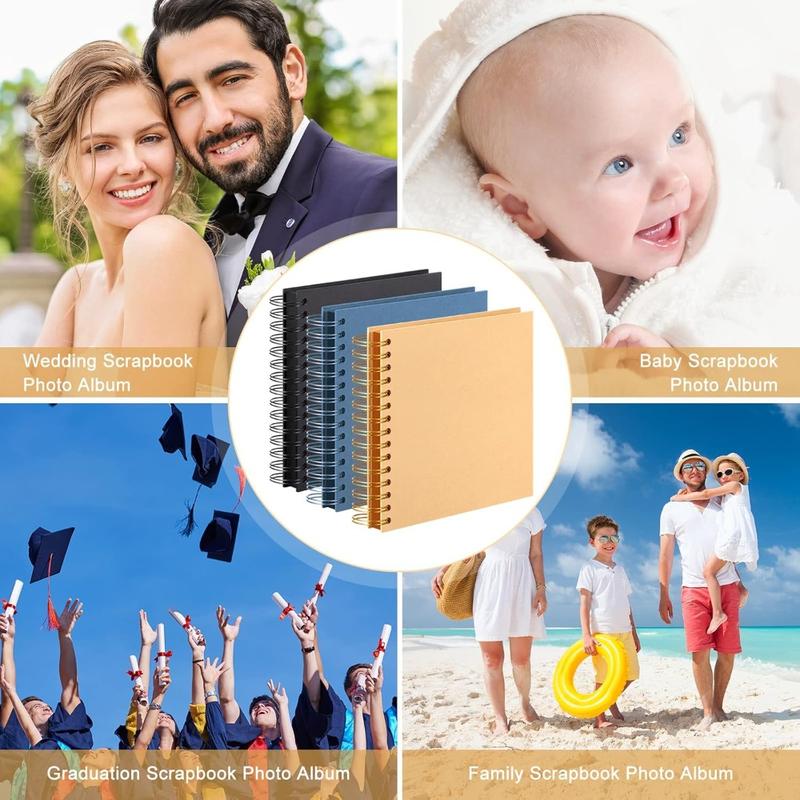 Scrapbook Album 40 Pages (8 x 8 &10 x 10Inch) Brown & Black Thick 250gsm Kraft Paper, Photo Album Scrapbook, Memory Book - Ideal for Your Scrapbooking Albums Art & Craft Projects
