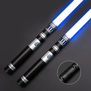 Dueling Lightsaber with Connector for 2-in-1 Linkable, RGB 12 Color Change & 4 Sound Fonts, Metal Hilt FX Light Saber, Heavy Dueling Sabers for Adults Kids, Halloween Cosplay Xmas Gift