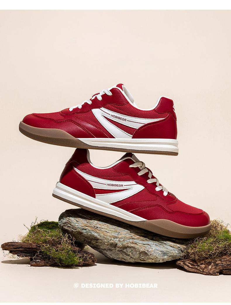 HOBIBEAR Wide-Toe Women's Plus-Size German Training Shoes for Spring/Autumn - Retro Color-Block Flat Sneakers