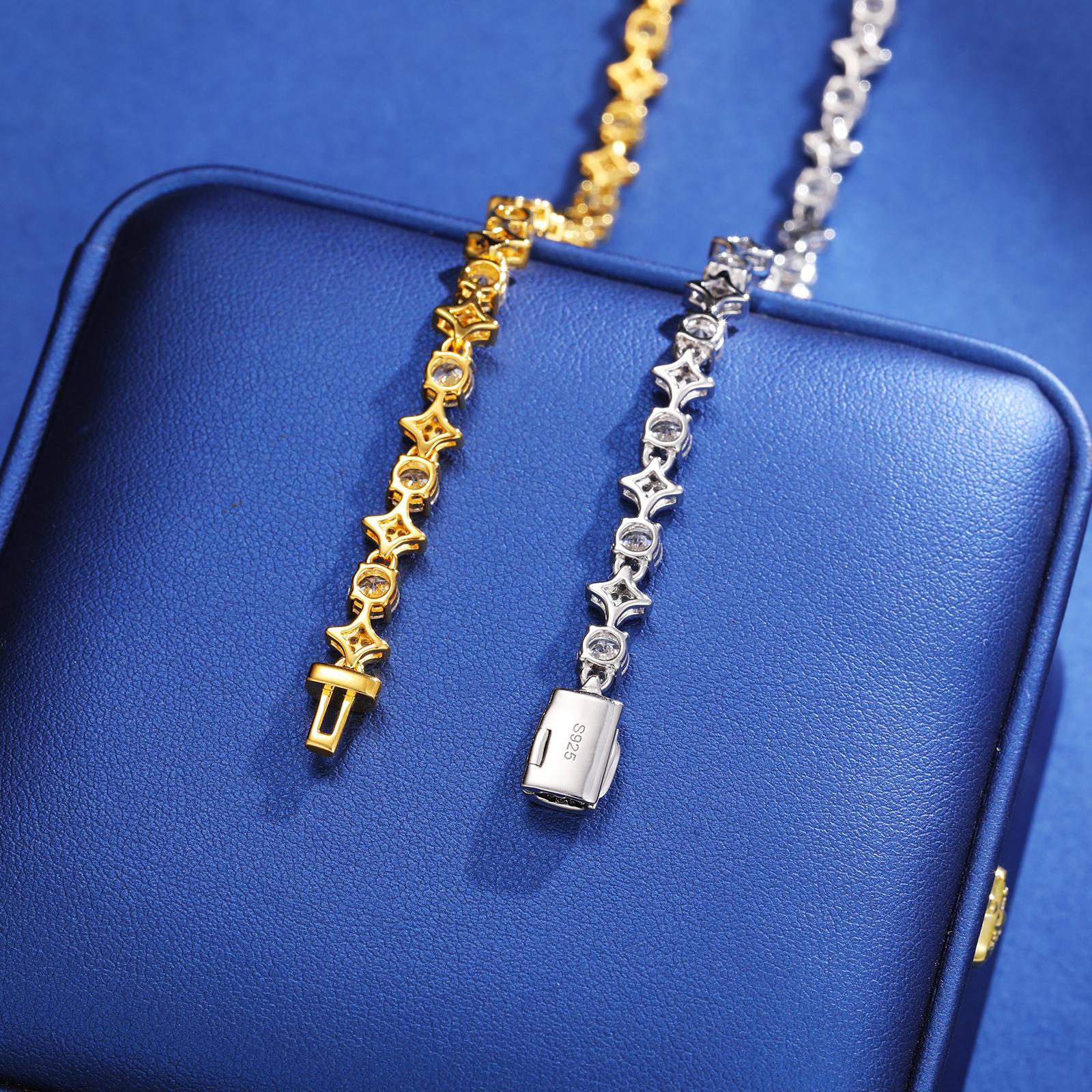 【BS9250030】8mm Iced Out Bling  Bracelet S925 Sterling Silver For Women Exquisite Party Wedding Girlfriend Valentine's Day Jewelry