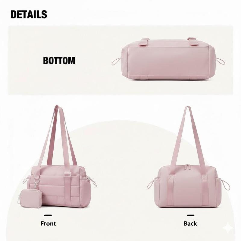 Quilted Down Bags  Mini Gym Bags for Women 2 Set Small Bag Duffle Handbag with Wet Compartment and Coin Wallet Soft Lightweight Material Workout Outdoor Sports Bag Tote Bag Shoulder Bag Pouch Multiple colors Travel bag