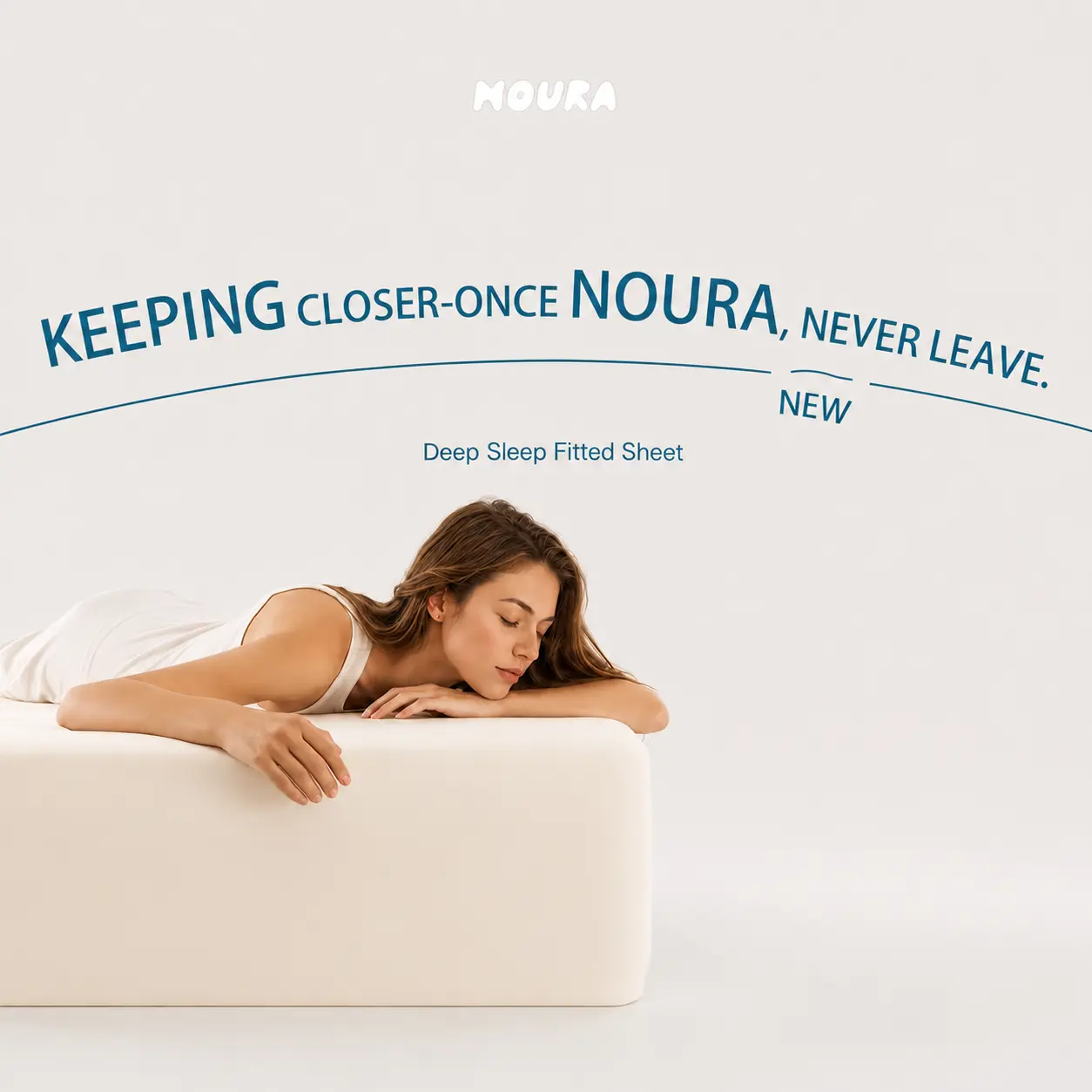 NOURA Brushed Plain Polyester Fitted Bed Sheet - Breathable, Skin-Soft, All-Season Use Bedding for Deep Sleep, Machine Washable, Bed Sheets, Brushed Texture