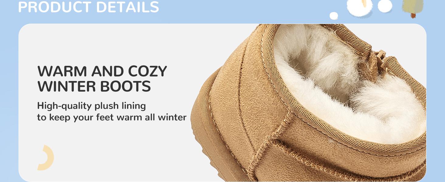Balabala Cozy & Waterproof Kids Snow Boots Warm Stylish Non-Slip for  Perfect for Winter Adventures Warmth Booties Fashion
