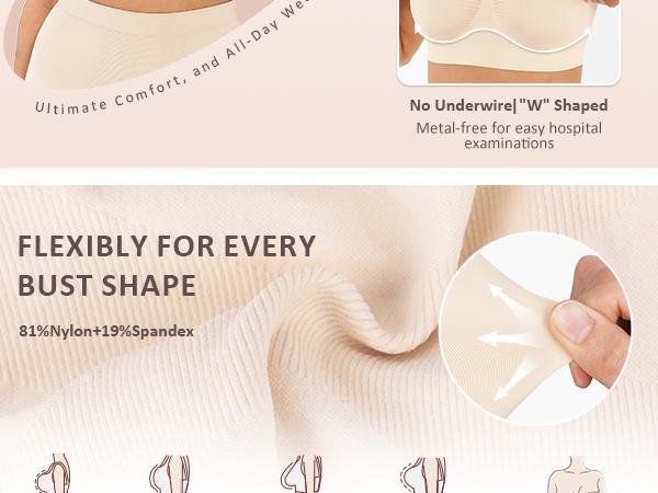 FeelinGirl #LiveStream Bras for Women No Underwire Seamless Light Push Up Bralette Full Coverage Comfy Everyday Bras Wide Straps Comfort Womenswear Everyday