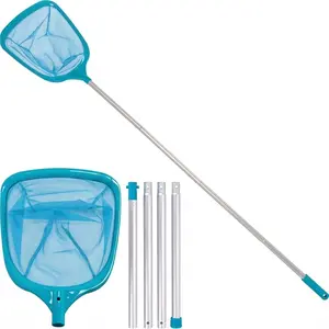 Pool Supply Swimming Pool 5 Foot Leaf Skimmer Net with 4 Aluminum Pole Sections - 6" Deep Ultra Fine Mesh Netting Bag Basket for Fast Cleaning of The Finest Debris - 60" Long, Clean Spas, Ponds