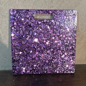 Blank Purple Glitter Horizontal Badge Buddy (Personalization Available)