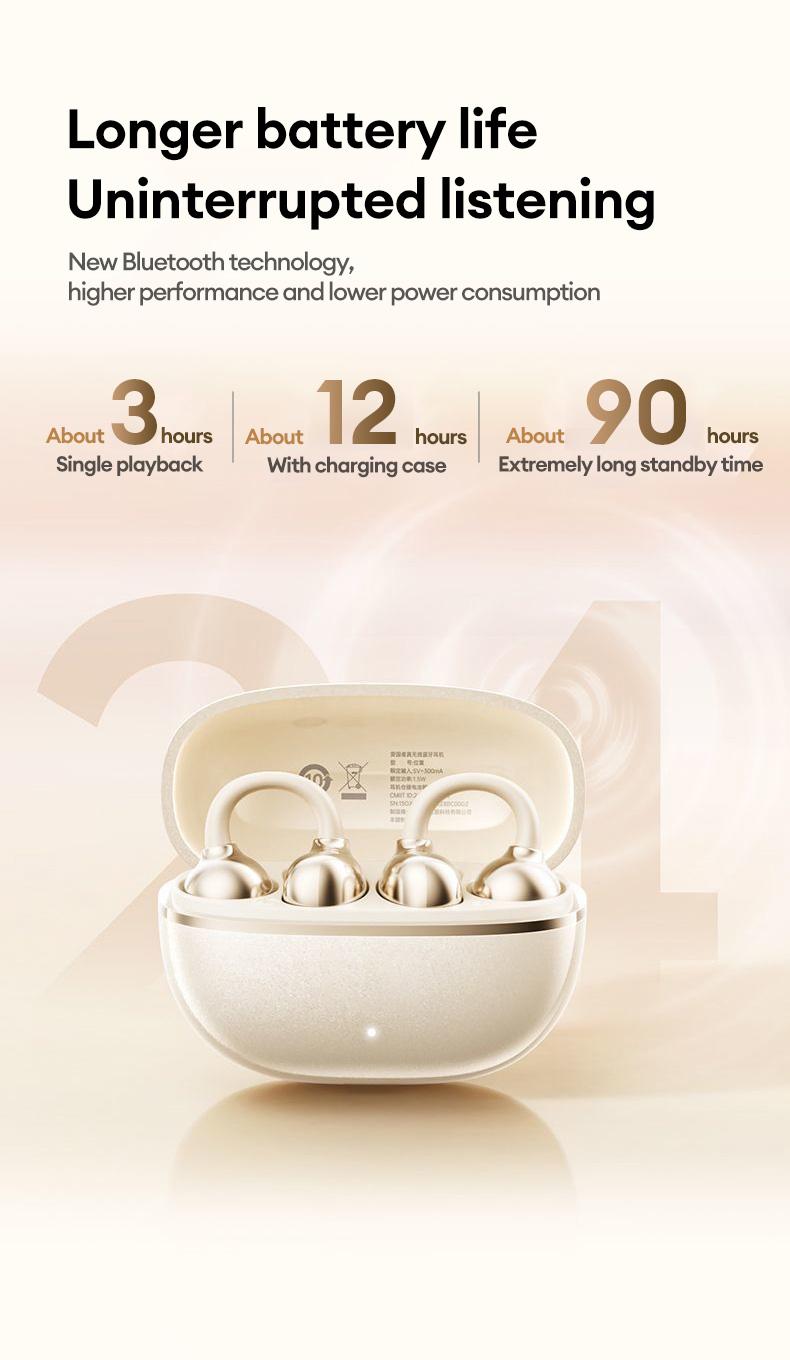 HYUNDAI Earclip C7 Clip-on Design Wireless Earphones, Upgraded Panoramic Sound Headset, Comfortable Wearing & IPX5 Waterproof Sports Earbuds for Work, Fitness HYUNDAI Earclip C7 Clip-on Design Wireless Earphones, Upgraded Panoramic Sound Headset, Comfortable Wearing & IPX5 Waterproof Sports Earbuds for Work, Fitness