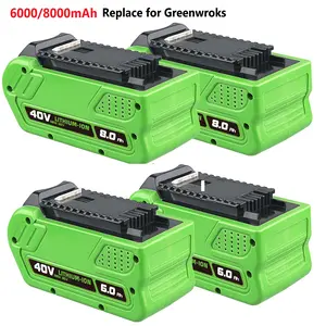 6.0Ah/8.0Ah 40V 29462 Li-ion Battery Replace for GreenWorks 40V Battery Compatible with GreenWork 40 Volt G-MAX Power Tools 29472 29252 20202 22262 25312 25322 20642 22272 Portable Tools