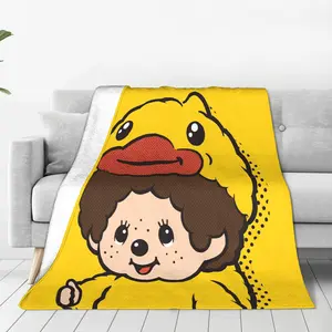 Aura Blankets M-Monchhichis Super Warm Blanket  Kids Plush Bedding Throws Novelty Living Room Flannel Bedspread Sofa Bed Cover Superb Christmas blanket gift