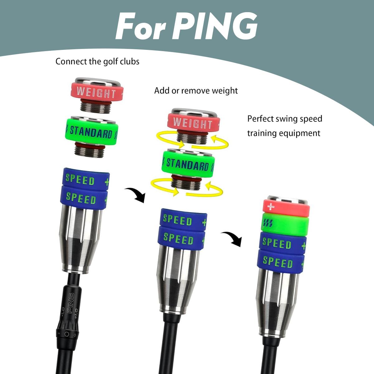Golf Swing Speed Trainer Adjustable Training Equipment with Three Weight Configuration Options, Compatible with All Major Golf Clubs Golf Swing Speed Trainer Adjustable Training Equipment with Three Weight Configuration Options, Compatible with All Major Golf Clubs