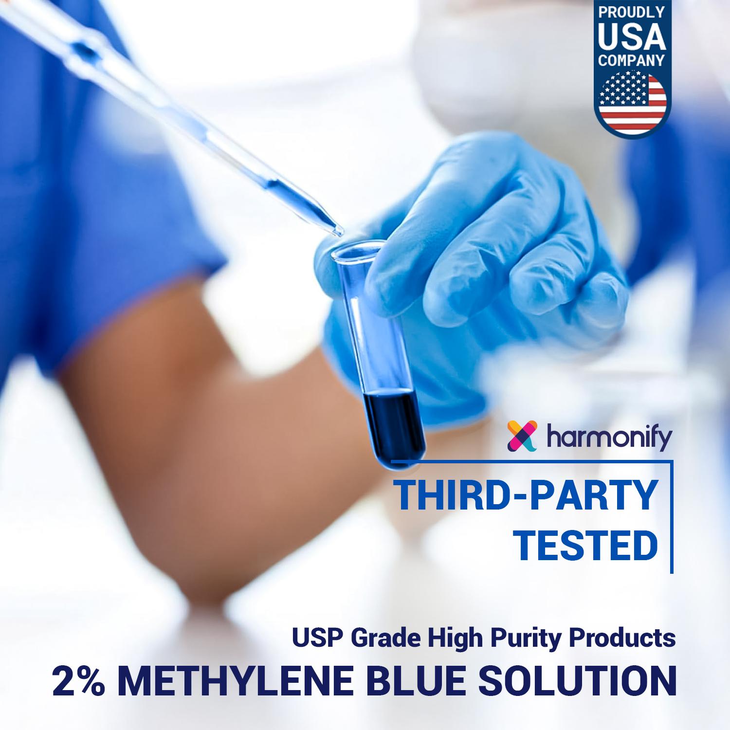 HARMONIFY Methylene Blue 60 ML (2 FL OZ) USP Grade 2% Solution Made in USA