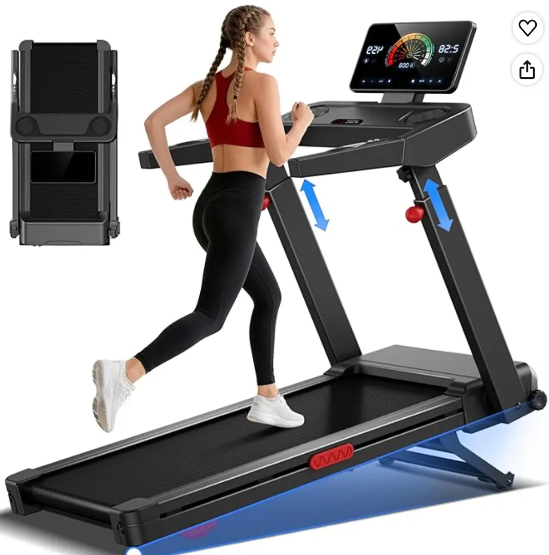 UMAY Electric Auto-Incline Treadmill, 20% Slope, 400LBS Capacity, 3.5HP Quiet Motor, Triple Suspension – Folding Home Fitness Equipment Summerwins tiktokshopbacktoschool