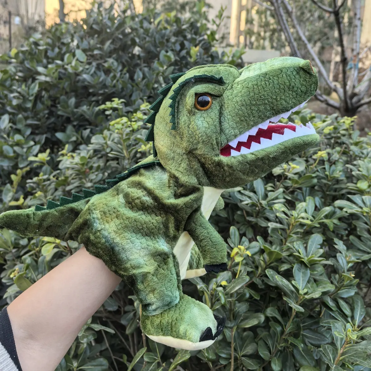 Dinosaur Hand Puppets for Kids, Realistic Soft Plush Dino Puppet, T-Rex, Triceratops, Fun Interactive Educational Imagination Learning Toy, Storytelling Pretend Play Playtime for Toddlers & Preschool