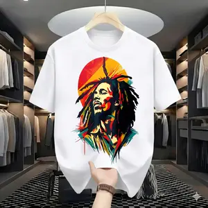 Vintage Reggae Music Legend Graphic Tee Colorful Rasta Vibes Casual Shirt jp01