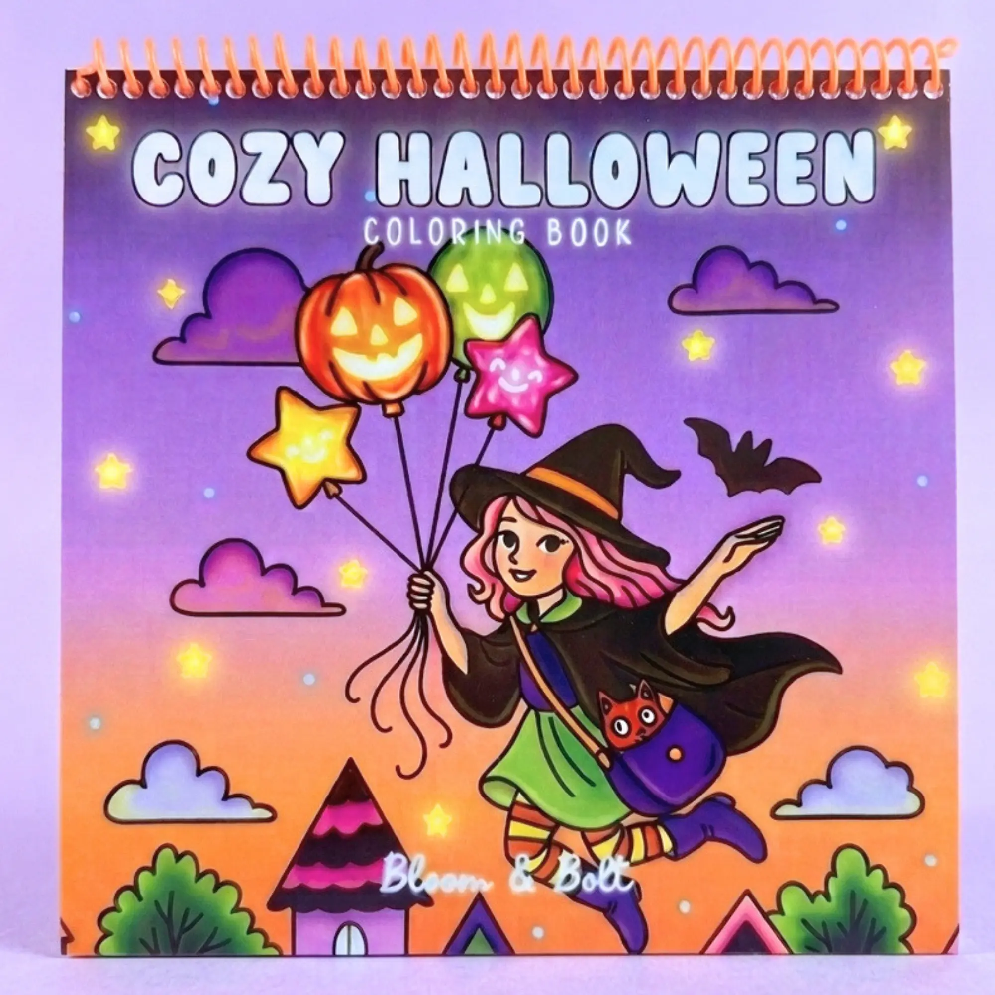 Cozy Halloween Coloring Book, Halloween Theme Art Supplies with Printed Art Paper Pages for Coloring Fun