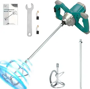 Concrete Cement Mixer Drill, 6 Speed 2100W Electric Handheld Paint Mixer Stirrer 800rpm/min Concrete Mixer Tools for Mixing Cement, Concrete, Mortar, Plaster, Putt Portable Multi-Speed Horizontal