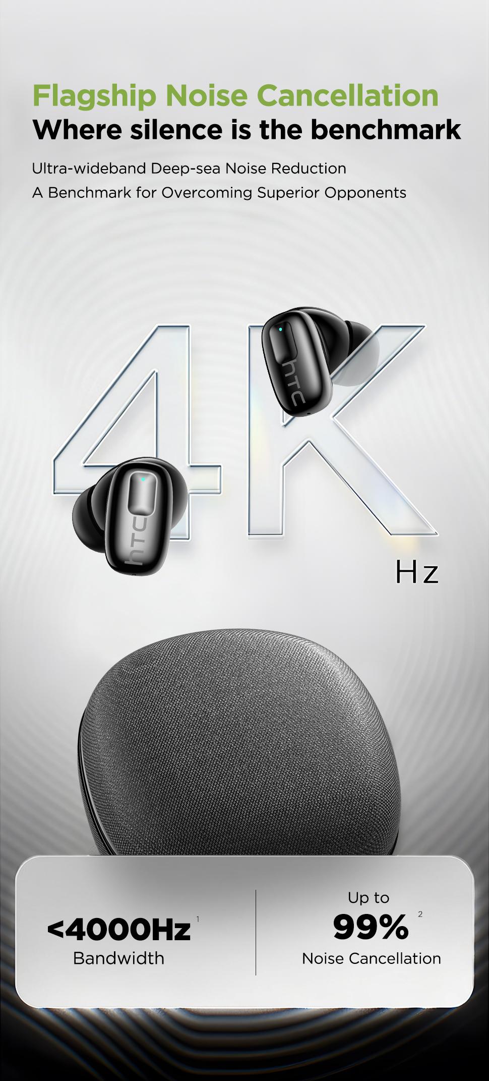 HTC NE75 TWS Wireless Bluetooth Earphones, HIFI sound quality, built-in microphone, supports voice calls, suitable for sports, fitness, studying, and entertainment.