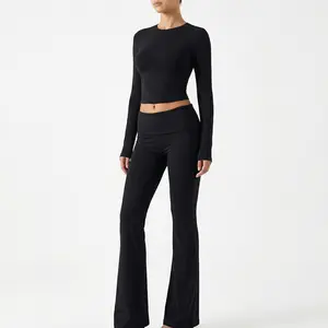 Women's Solid Modal Loungewear Two-Piece Set,Casual Comfy Round Neck Short Sleeve Tee & Drawstring Pants Set,，Ladies Sleepwear for Spring & Fall,Pajama Set Breathable Fitted Crew Neck Everyday