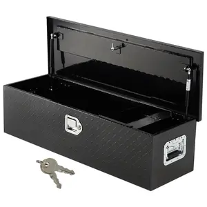 39 Inch Tool Box for Truck, Aluminum Truck Bed Toolboxes with Sliding Shelf, Heavy Duty Waterproof Tool Box Organizer Chest for Pick Up Truck Rv Trailer - Black