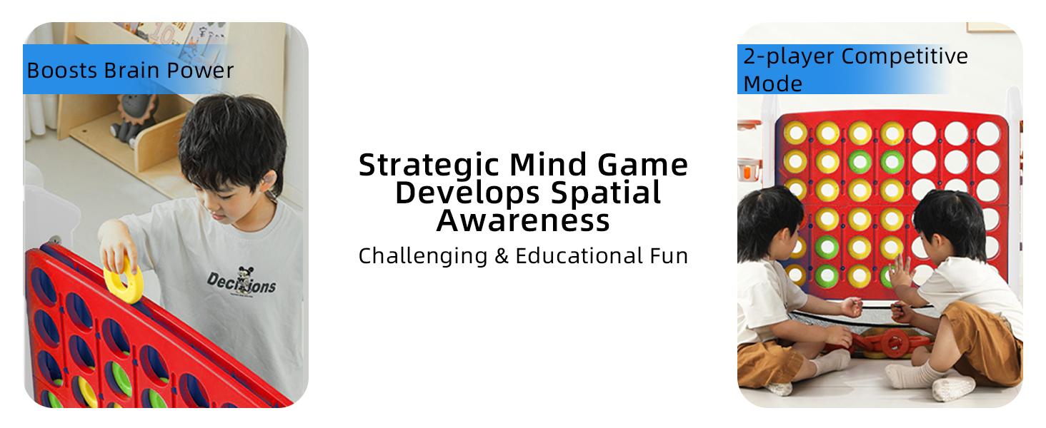 Height Adjustable 3-in-1 Giant 4 in a Row Connect Game,Basketball Hoop, Ring Toss Game, 4-to-Score Game,Jumbo 4-to-Score Game, Indoor Outdoor Yard Game Party Game for Kids Adults and Family, coordination