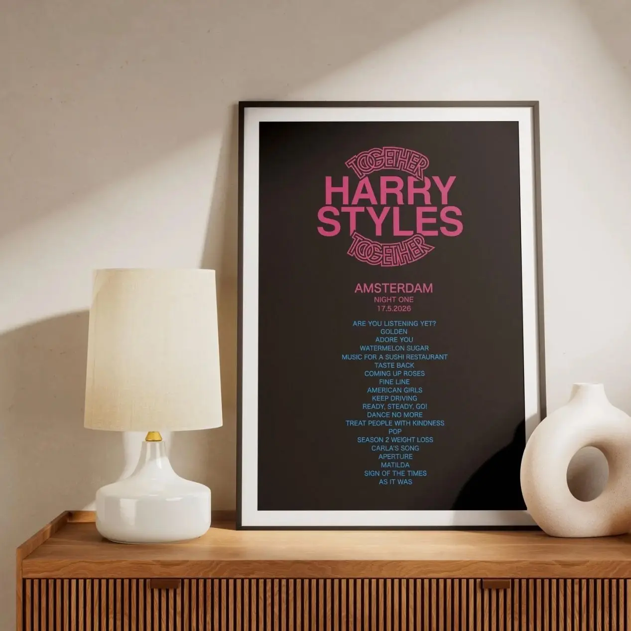 HARRY STYLES Amsterdam Night one Setlist Poster - 2026 Concert Print - Harry Styles Wall Art Gift - Limited Edition for Harry Styles fans