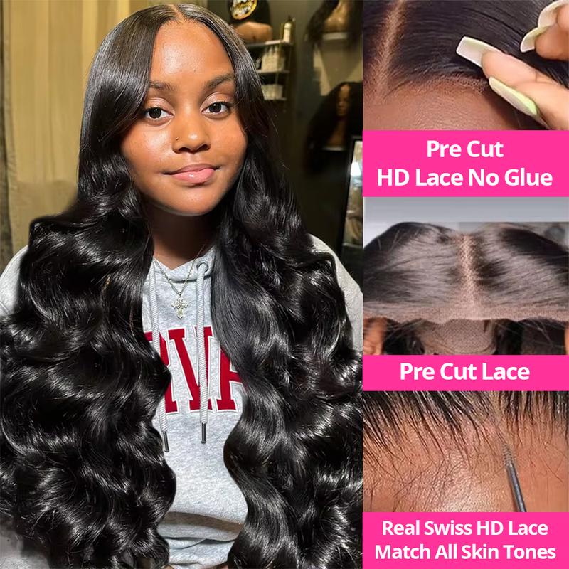 Bling Hair Body Wave 6x4 Glueless Wigs Human Hair Pre Plucked Pre Cut 5x5 HD Lace Closure Wigs Human Hair 180% Density Easy To Wear Wigs Human Hair For Women