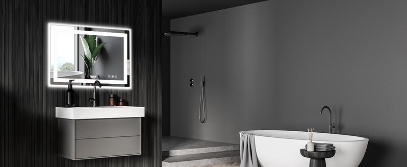 【Valentine's Day gift】Sweet Furniture Bathroom Vanity Mirror - Anti-Fog, Dimmable Rectangle Mirror with Front & Backlight, Smart Memory Function, Tempered Glass 【Valentine's Day gift】Sweet Furniture Bathroom Vanity Mirror - Anti-Fog, Dimmable Rectangle Mirror with Front & Backlight, Smart Memory Function, Tempered Glass