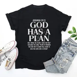 God Has A Plan Shirt, Jeremiah 29:11 Bible Verse T-Shirt, Christian Faith Inspirational Tee, Religious Shirt, Faith Based Motivational Shirt
