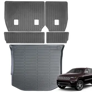 Canvcle TPE Cargo Mat with Backrest Mat for 2015-2021 Jeep Grand Cherokee Laredo E 4x4 Custom Fit All Weather Trunk Mat Non-Slip Easy Clean Durable Car Accessories