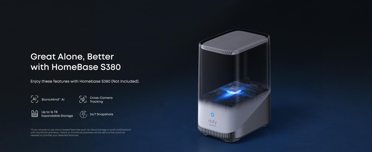 eufy Security eufyCam S4（2-Cam Kit with Homebase S380）, Solar Security Camera Wireless Outdoor, Triple Lens Bullet-PTZ Cam, 4K UHD, 360° Pan and Tilt, Auto Track, 8× Hybrid Zoom, Color Night Vision, HomeBase S380 Compatible