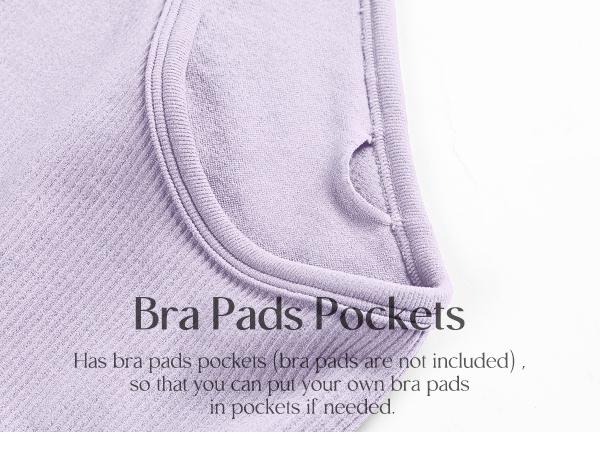 ODODOS 3-Pack Seamless Racerback Sports Bra for Women Ribbed Camisoles Wireless Yoga Bra Crop Tank Tops