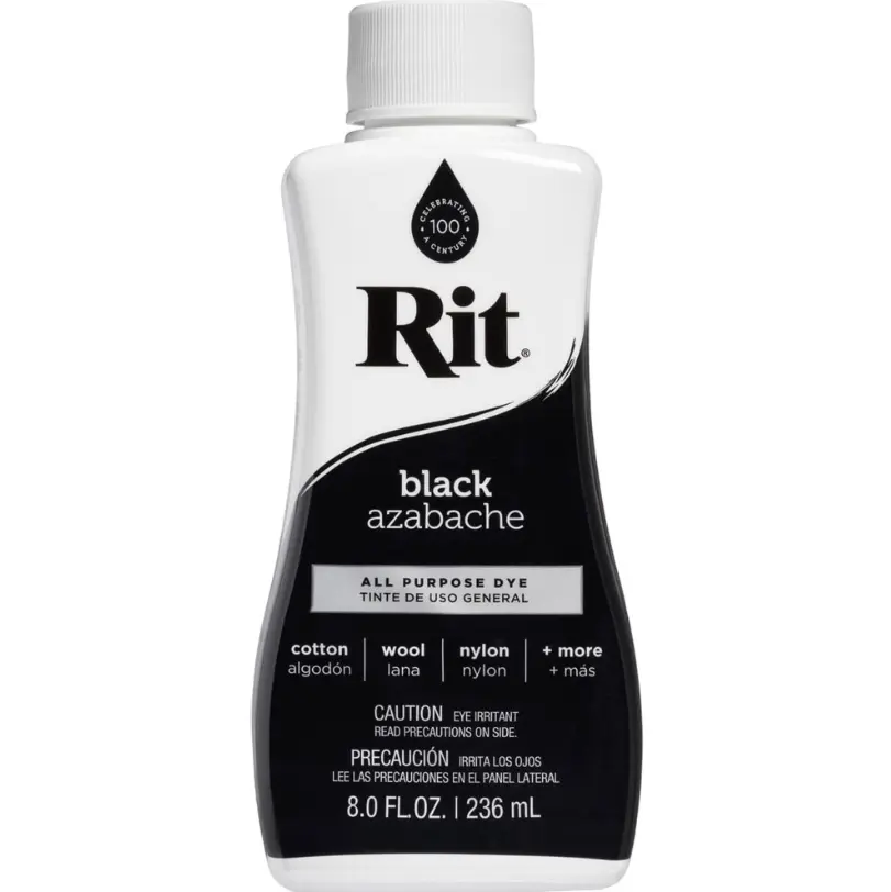 Rit Black 8 oz Liquid Fabric Dye for Clothing Décor & Crafts